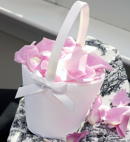 Ivory Sweet Bow Flower Girl Basket