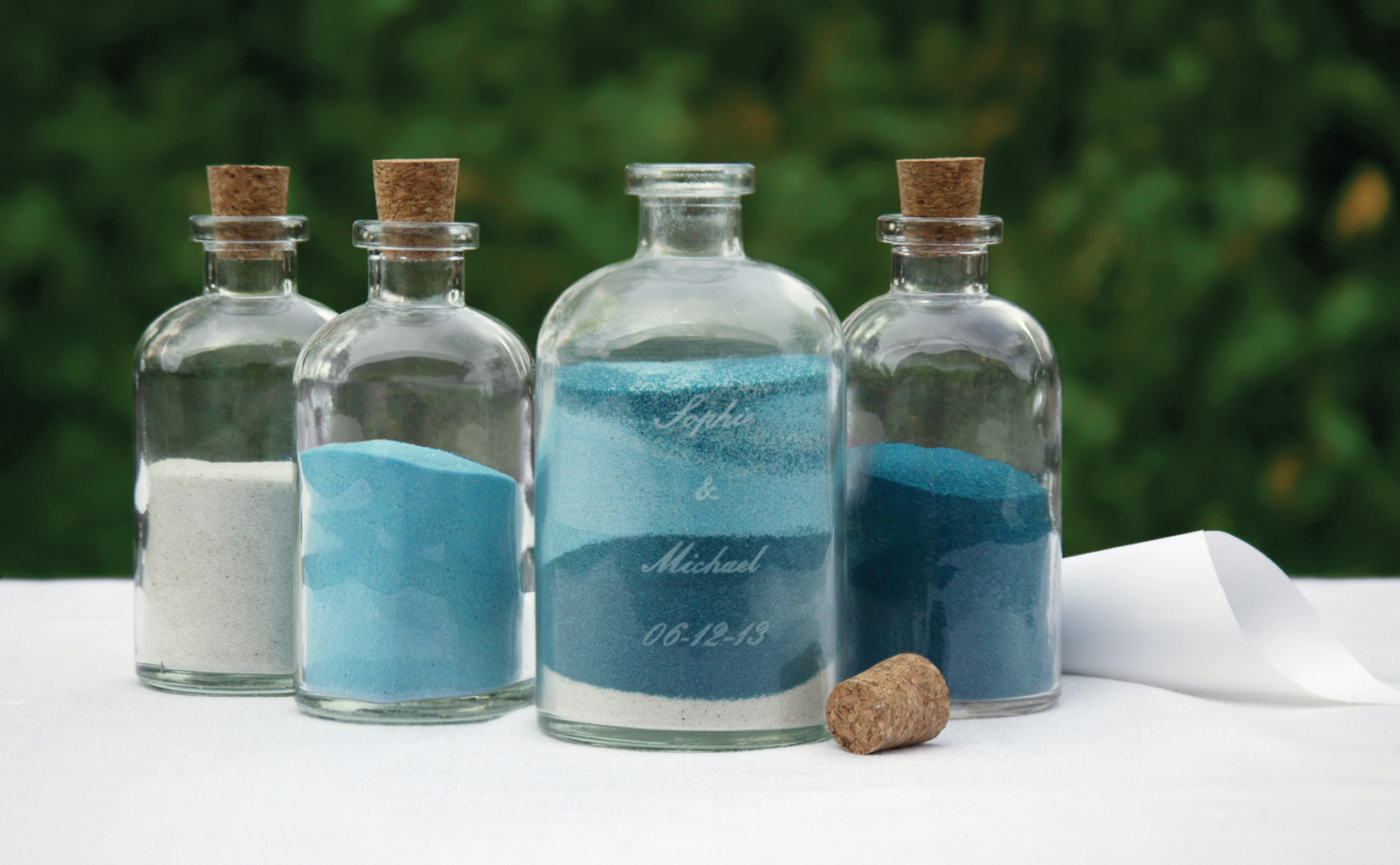 Personalized Sand Pouring Ceremony Set, Decanters