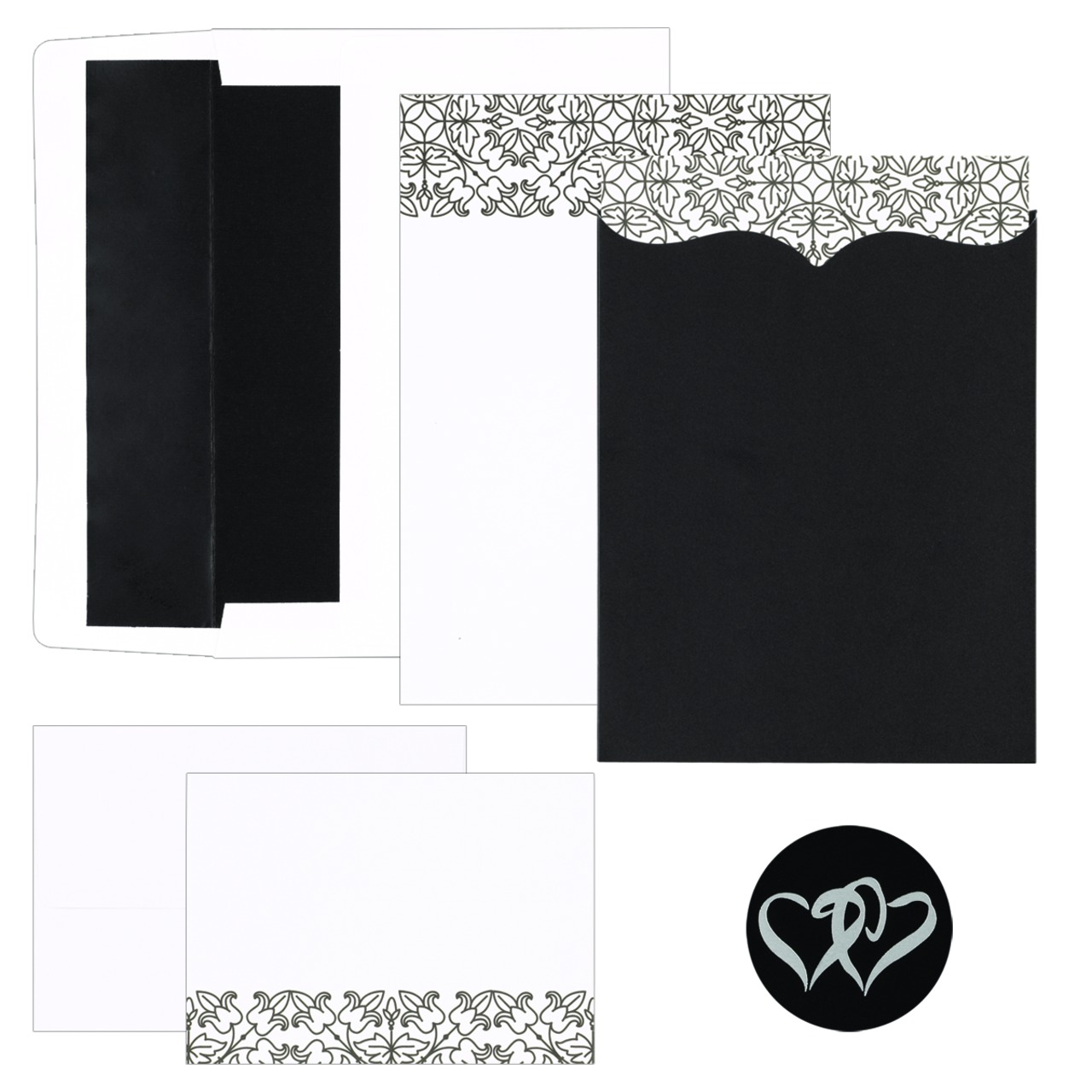 Scroll Pattern And Pocket Invitation Kit