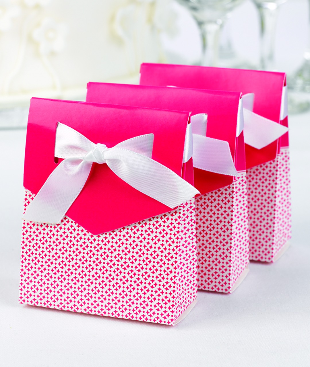 Fuchsia Tent Favor Boxes