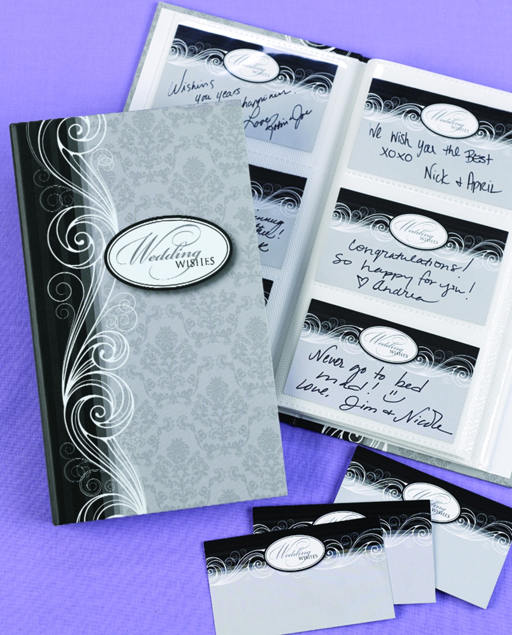 Damask Wedding Wishes Book