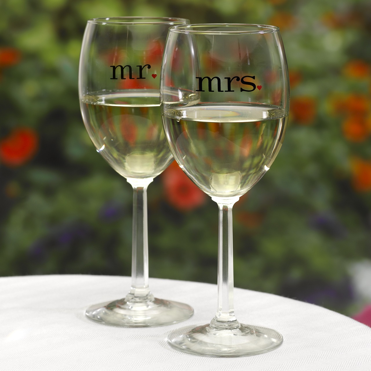 Mr & Mrs Wine Glasses