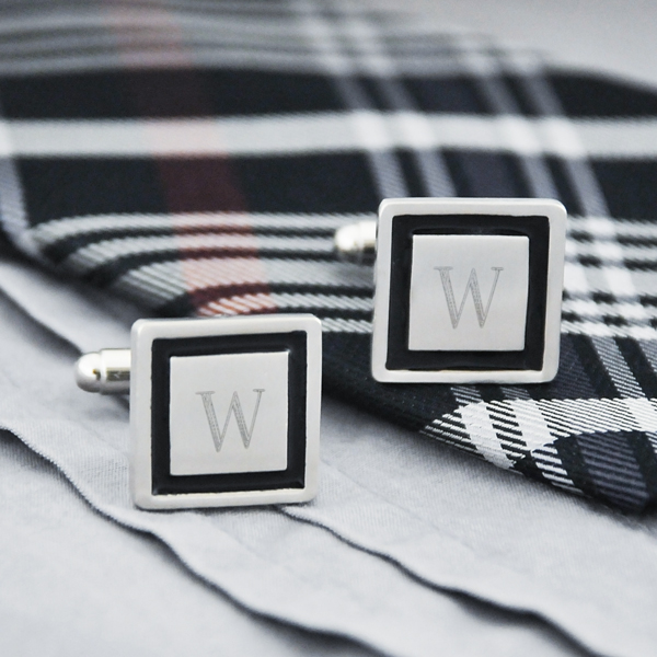 Black Border Designer Cuff Links