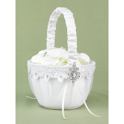 Sparkling Elegance White Basket