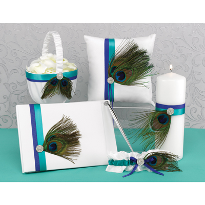 Peacock Plume Wedding Accessory Collection