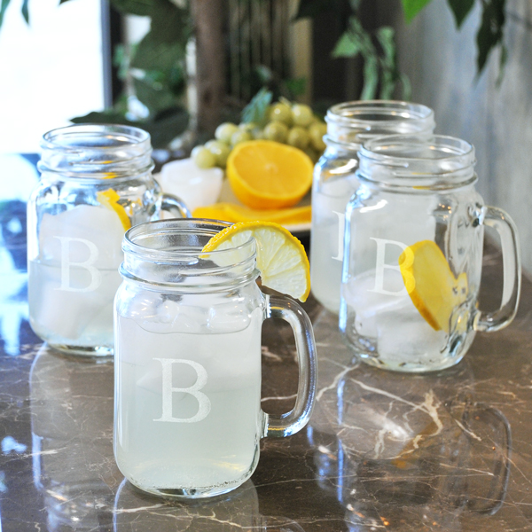 Personalized Old Fashioned Drinking Jars (Set of 4)