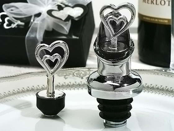 Two Hearts Are Better Than One Wine Pourer, Bottle Stopper Combination.