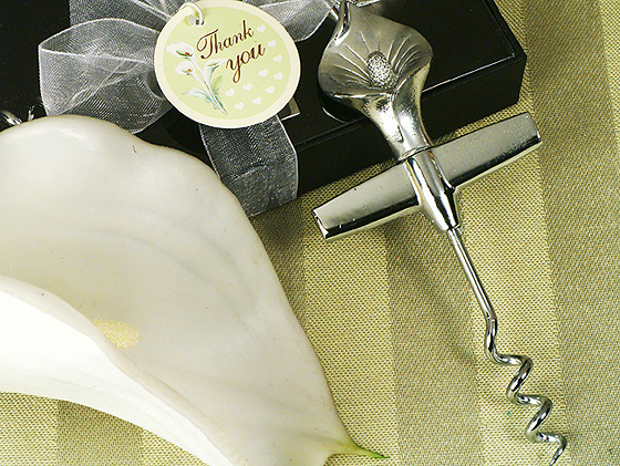Elegant Chrome Calla Lily Wine Opener.