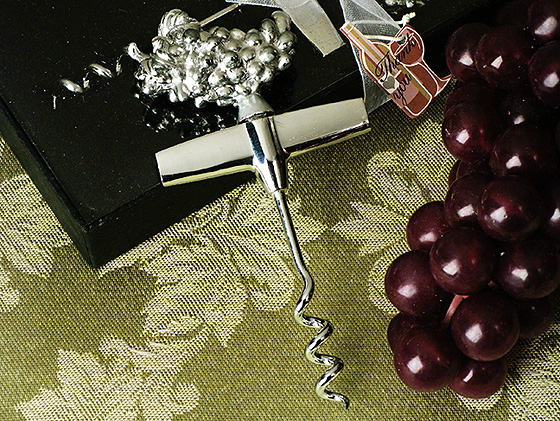 Chrome Grapes Design Wine Opener
