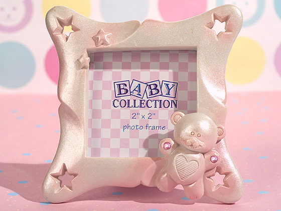 Cute And Cuddly Teddy Bear Frame -Pink Crystals