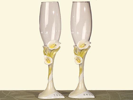 The "Elegant Lily Collection" Toasting Flutes