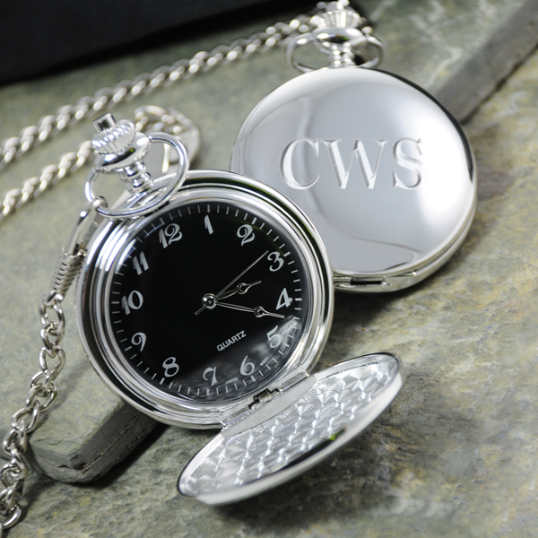 Black Face Silver-Plated Pocket Watch