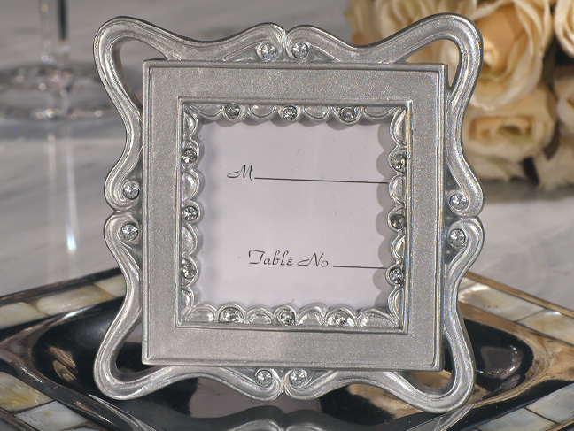 Classically Styled Silver Place Card Frame Favor