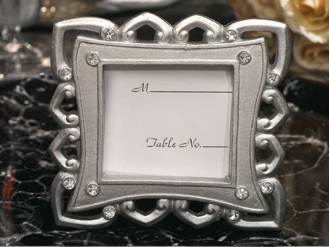 Stylish Silver Place Card Frame Favor