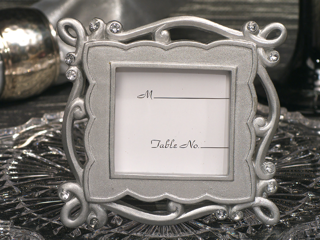 Elegant Silver Place Card Frame Favor