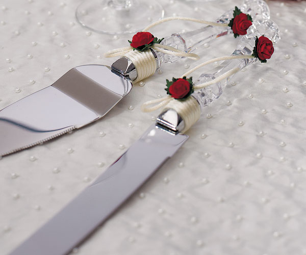 Flower of Love In Romantic Red Cake Serving Set