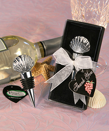 <i>Vineyard Collection&trade;</i> Shell Design Wine Stopper Favors