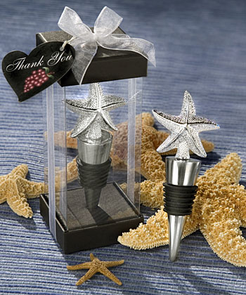 Elegant starfish design bottle stopper favors