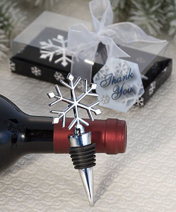 Elegant snowflake design wine botter stopper favors