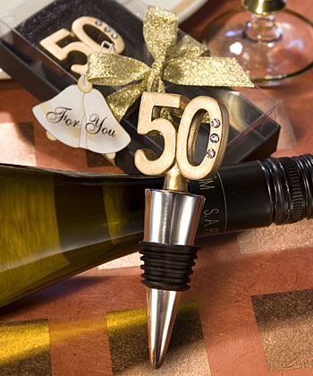 50th Anniversary Wine Bottle Stopper Favors