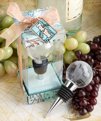 Glass globe design wine bottle stopper favors