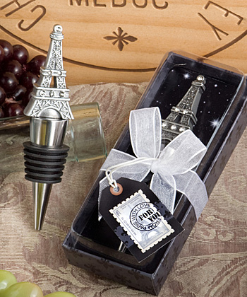 <em>From Paris with Love Collection</em> Eiffel Tower wine bottle stopper  favors