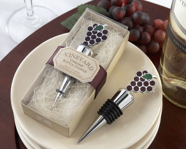 "Vineyard Select" Enamel and Chrome Bottle Stopper