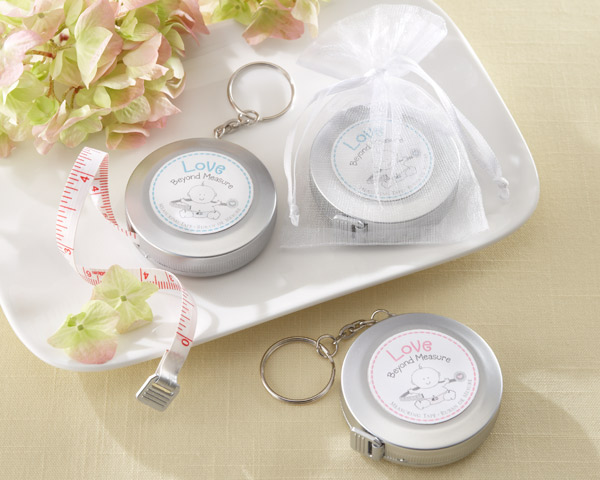 "Love Beyond Measure" Round Measuring Tape in Organza Drawstring Pouch -Pink