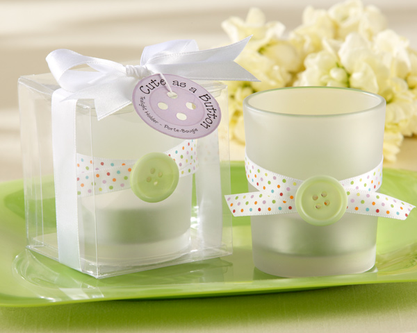 "Cute as a Button" Frosted-Glass Tealight Holder (Set of 4)