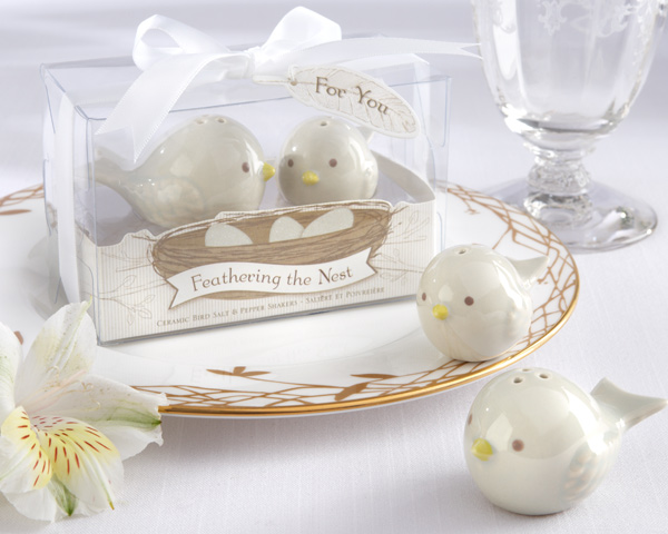 "Feathering the Nest" Ceramic Birds Salt & Pepper Shakers