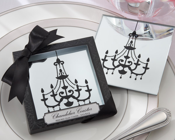 "Chandelier" Mirrored Glass Coasters