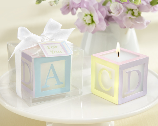 "B is for Baby" Lettered Baby Block Candle (Set of 4)
