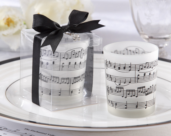 "Music of the Heart" Frosted-Glass Tealight Holder (Set of 4)
