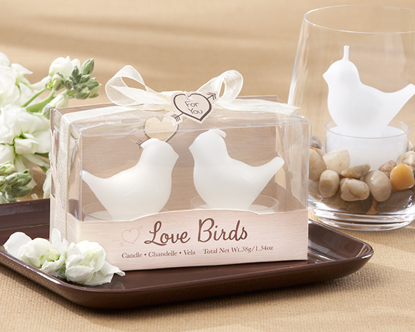 "Love Birds" White Bird Tea Candles