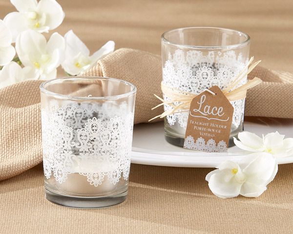 "Lace" Frosted-Glass Tealight Holder (Set of 4)