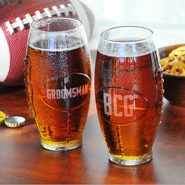 Custom Glass Football Tumbler