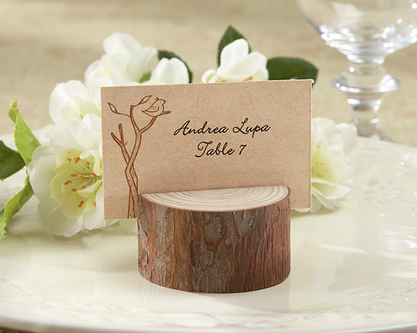Rustic Real-Wood Place Card/Photo Holder (Set of 4)