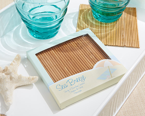 "Sea Breeze" Bamboo Coasters (Set of 4)