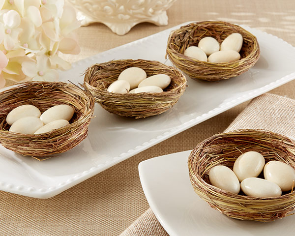 "Nestling" Natural Bird Nest Favor Holder (Set of 12)