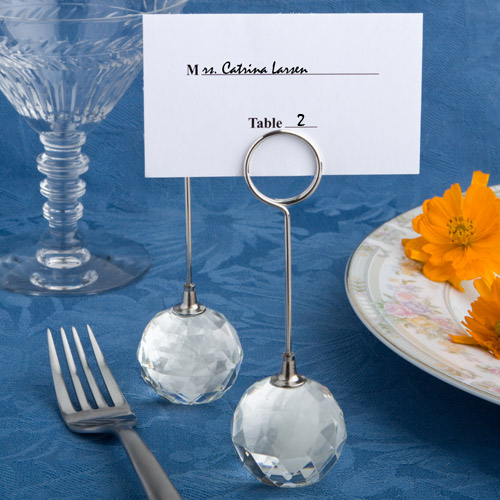 <em>Choice Crystal Collection</em> crystal ball place card holders