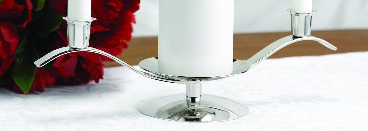 Silver Scroll Candle Holder