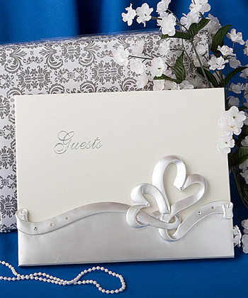 Interlocking Hearts Design Wedding Guest Book