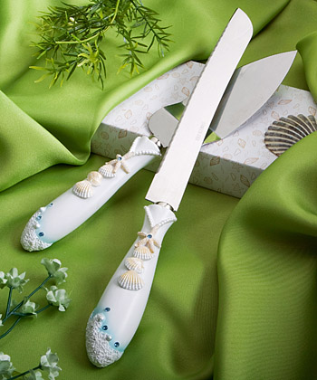 Finishing Touches Collection Beach Themed Wedding Cake Knife And Server Set