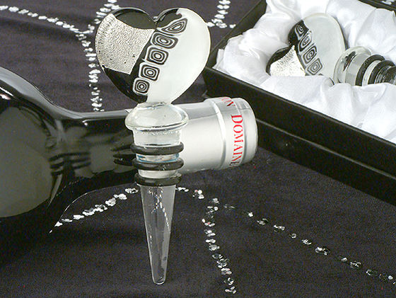 Murano Art Deco Collection Solid Heart Wine Stopper.