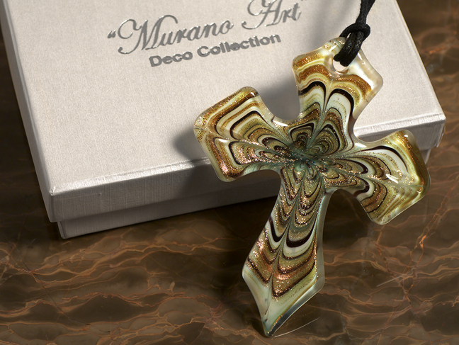 Murano Art Deco Collection Glass Cross