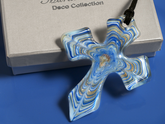 Murano Art Deco Collection Glass Cross