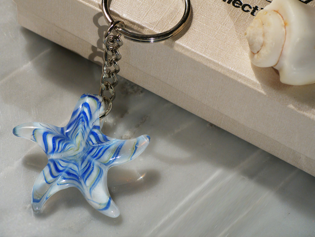 Murano Art Deco Collection Starfish Keychain