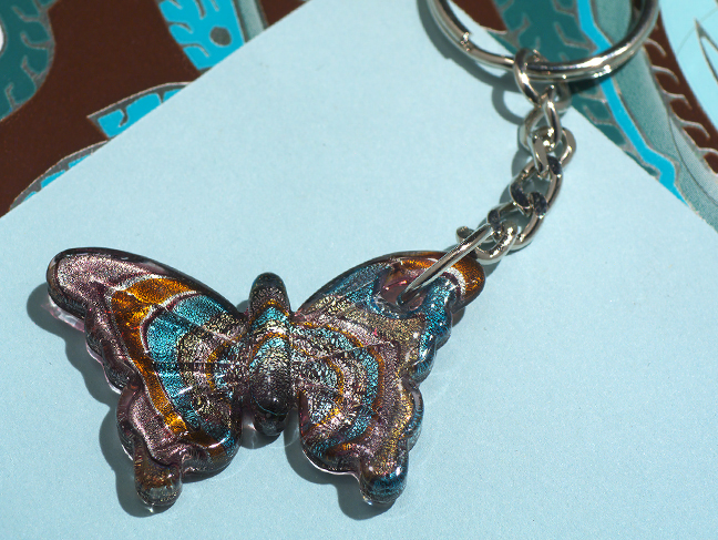 Murano Art Deco Collection Butterfly Keychain