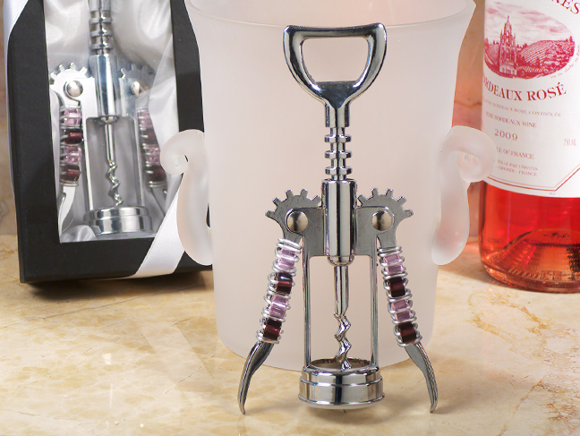 Murano Art Deco Collection Wine Opener With Lavender Beads