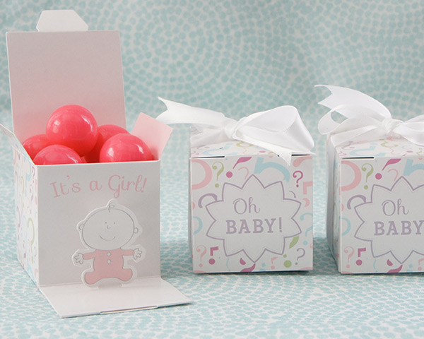 "Oh, Baby!" Gender Reveal Favor Box (Girl or Boy) (Set of 24)